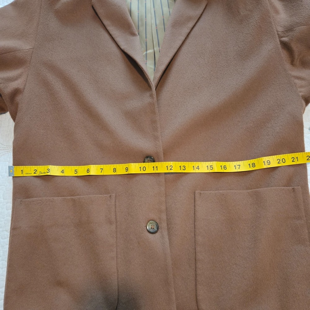 Ann Taylor Overcoat Womens Size 8 Brown Wool Cashmere Blend Lined Classic Coat - Picture 12 of 13